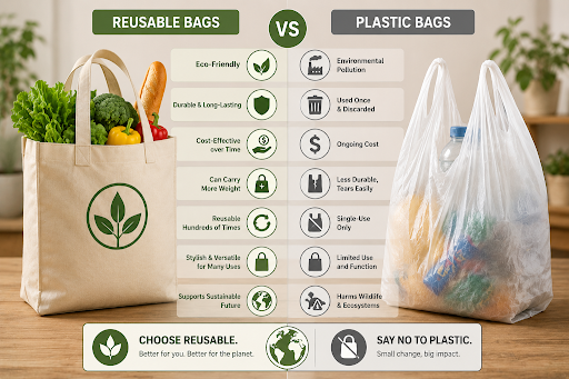 Reusable Bags vs Plastic Bags